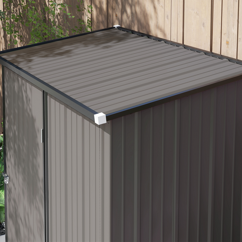 Outsunny Outdoor Storage Shed w/ Lockable Door for Garden, Light Grey