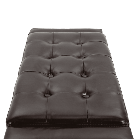 Deluxe PU Leather Storage Ottoman Bench Footrest Stool Large Storage Space