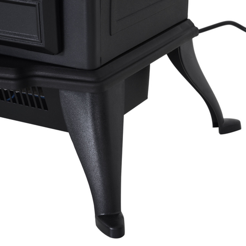Free Standing Fireplace Fan-1850W Flame Effect, Electric Log Burning Stove -Black