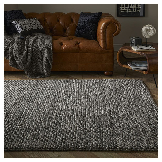 Delilah Wool Pebble 120x170cm Mottled Grey Rug