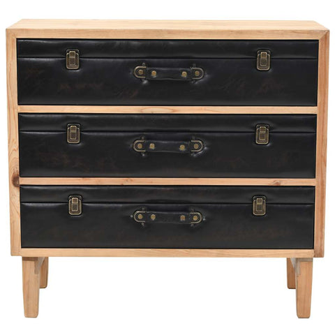Drawer Cabinet | Natural wood with black details