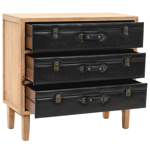 Drawer Cabinet | Natural wood with black details