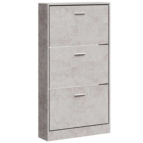 Shoe Cabinet Concrete Grey 59x17x108 cm Engineered Wood
