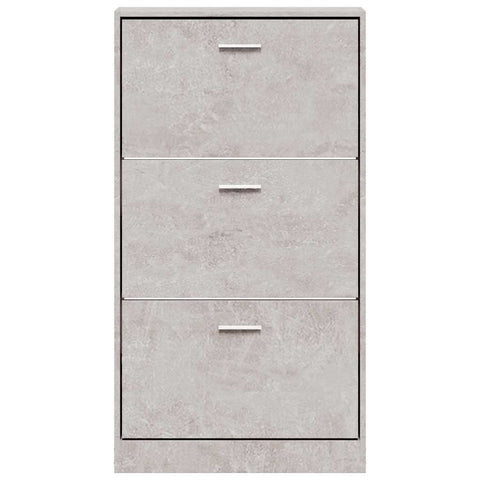 Shoe Cabinet Concrete Grey 59x17x108 cm Engineered Wood