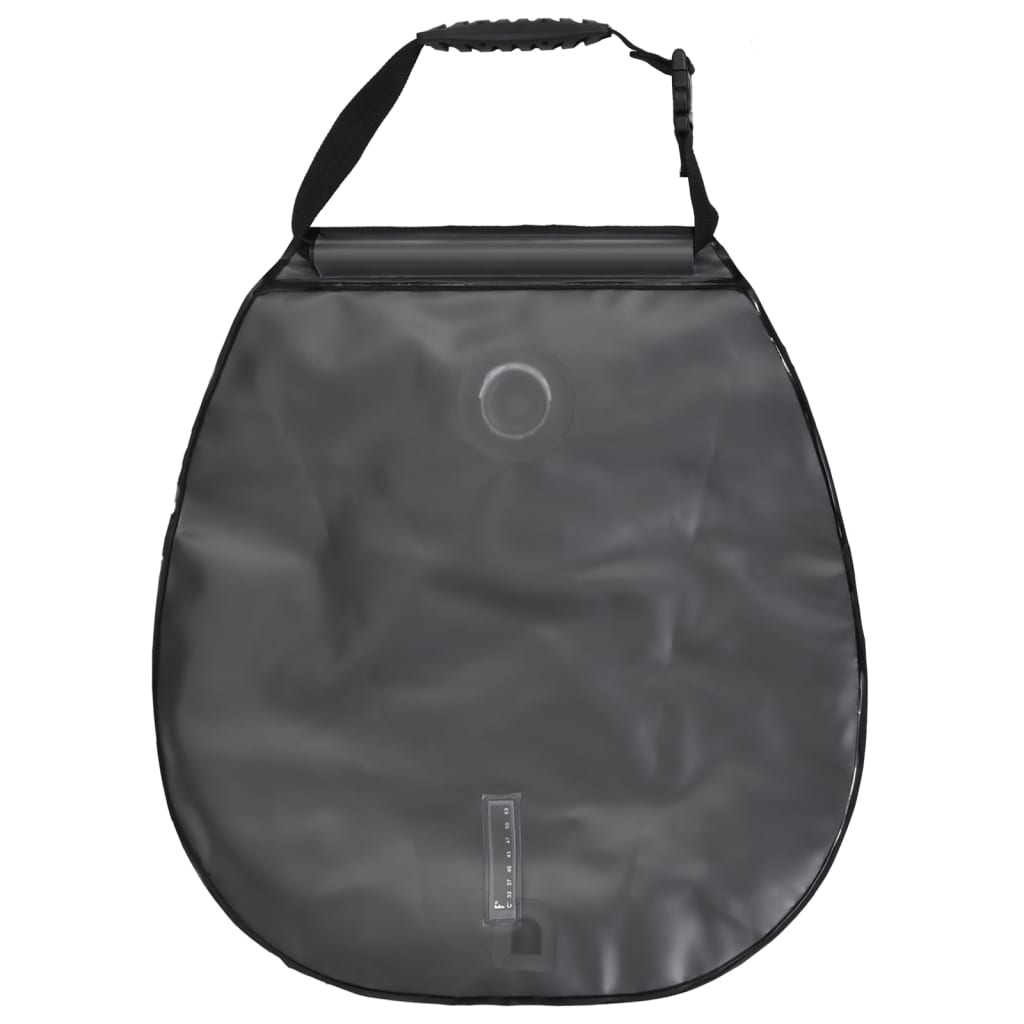 Black dry bag with a handle on a white background
