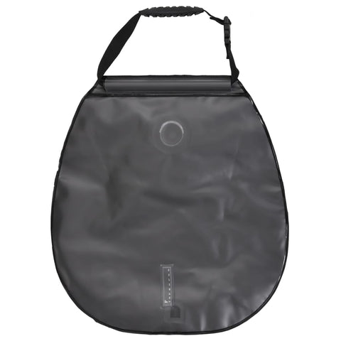 Black dry bag with a handle on a white background
