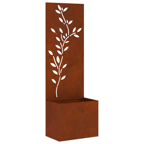 Garden Privacy Screen Floral Rusty 50 x 140 cm Weathering steel