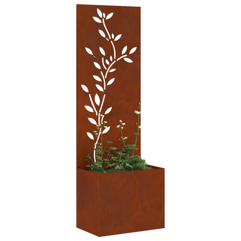 Garden Privacy Screen Floral Rusty 50 x 140 cm Weathering steel