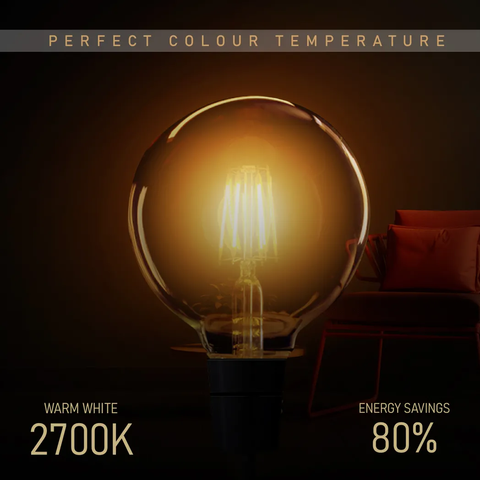 10 Pack E27 LED Edison Dimmable Vintage Amber Glass Warm white 2700K Light Bulbs