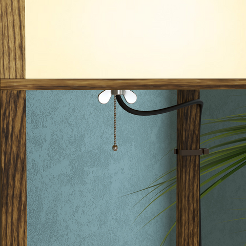 Shelf Floor Lamp with Dual Light, for Living Room, Bedroom, Brown