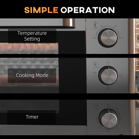30L Mini Oven with Adjustable Temperature, 60 Min Time 1600W, Silver