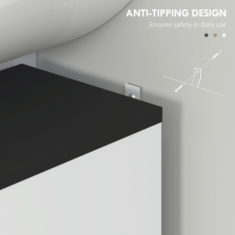 Bathroom Under Sink Cabinet with Adjustable Shelf High Gloss White