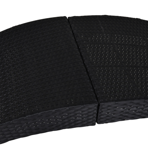 Sun Lounger Rattan Hammock Sun Bed Garden Folding Recliner Chair w/ Cushion