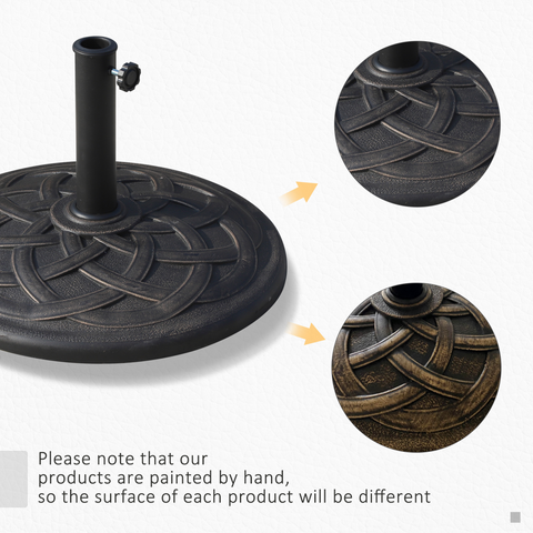 Umbrella Base for ?38mm and ?48mm Poles, Resin-Bronze