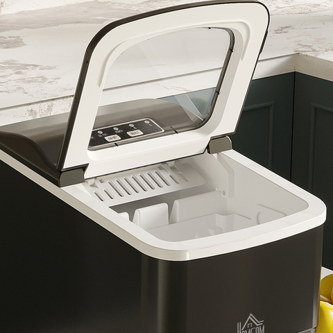 Ice Maker 12kg/24H Production with Scoop Basket for Home Office Black