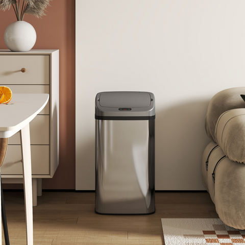 48L Sensor Bin, Stainless Steel Kitchen Bin with Automatic Close
