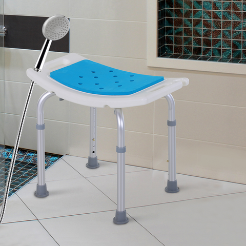 Bath Stool, Adjustig Aluminum,Used for Spa, Shower - Non-Slip with Shower Hole