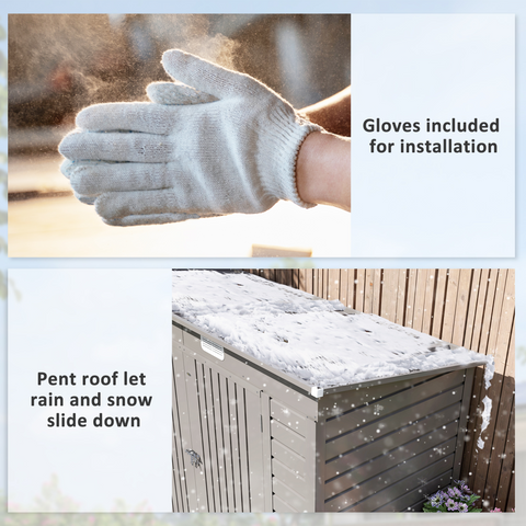 Outsunny 8 x 4FT Metal Garden Storage Shed with Double Doors, Light Grey