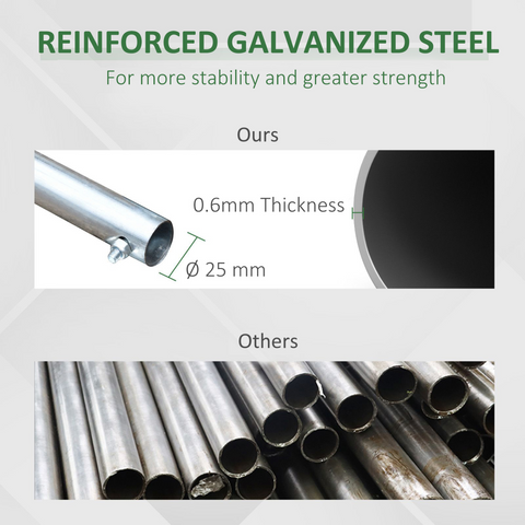 3 x 2M Reinforced Walk-in Polytunnel Garden Greenhouse Steel Frame