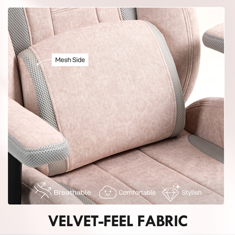 Gamer Computer Chair, Gaming Chair with Swivel Wheels, Pale Pink