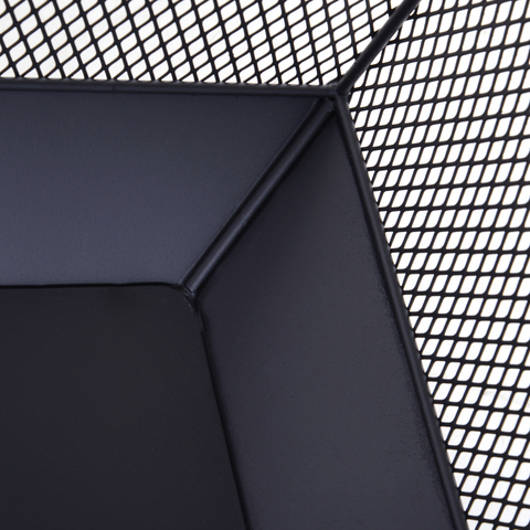 Outsunny Fire Pit, Square Shape, Steel-Black