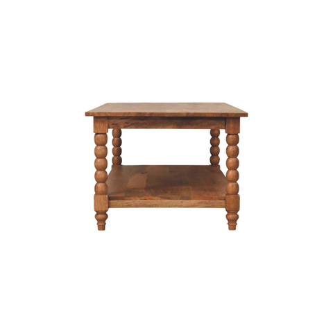 Artisan Furniture Solid Wood Spindle Coffee Table, 1 Open Slot, Brown