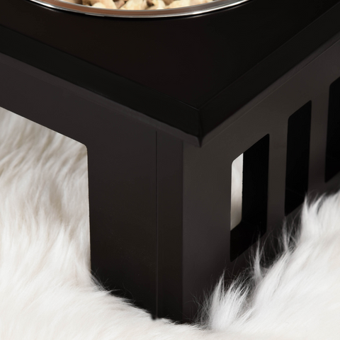 Raised Dog Bowls Pet Feeder Elevated Double Stainless Steel Water Brown Pawhut