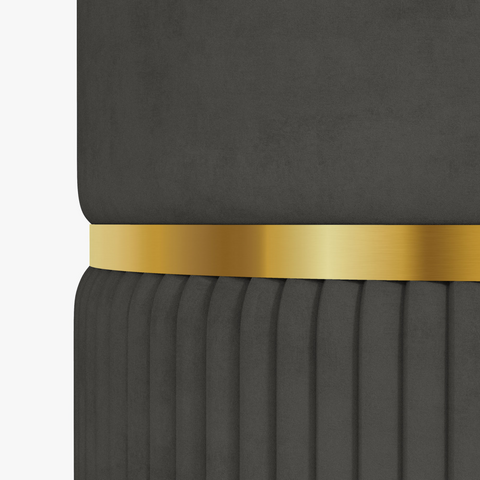 Round Pouffe, Storage Footstool with Cushioned Top, Hidden Space