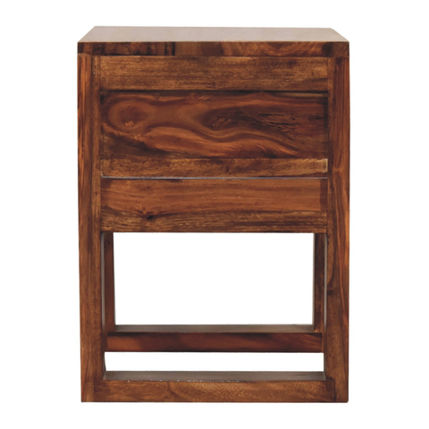 Artisan Furniture Solid Wood U-Square Honey Bedside, Brown, 2 Drawers