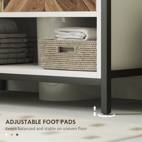Bathroom Under Sink Cabinet for Basin with or without Pedestal Cream