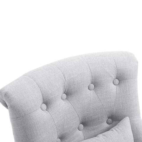 Fabric Single Sofa Dining Chair Upholstered W/ Pillow Solid Wood Leg Living Room