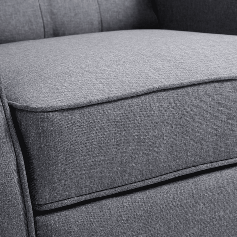 Recliner Armchair for Living Room Fabric Reclining Chair w/ Footrest Light Grey