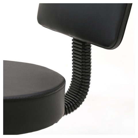 Round Shape Plastic Adjustable Salon Stool with Back Black