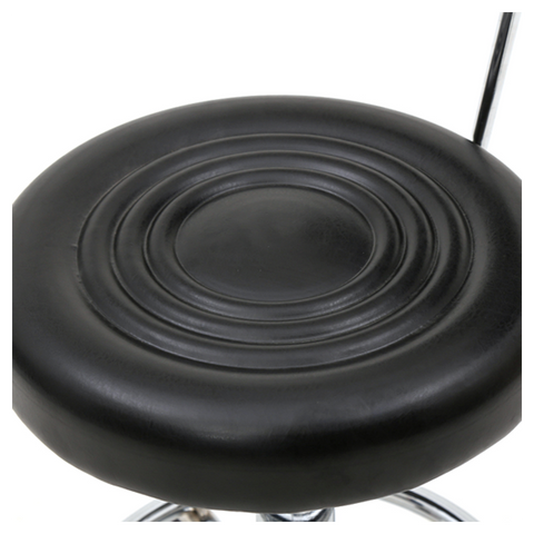 Round Shape Adjustable Salon Stool with Back and Line Black