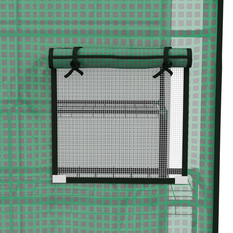 Walk-in Greenhouse Cover Replacement with Door and Mesh Windows, Green