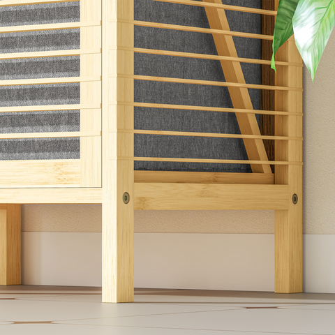 Removable 37L Laundry Hamper with Bamboo Bathroom Storage Cabinet