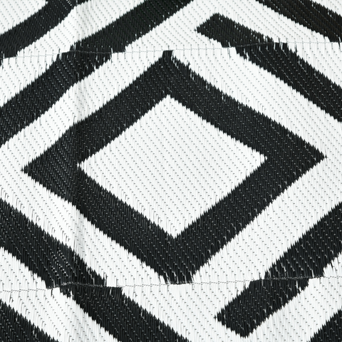 Outsunny Reversible Waterproof Outdoor Rug with Carry Bag, 182 x 274 cm, Black