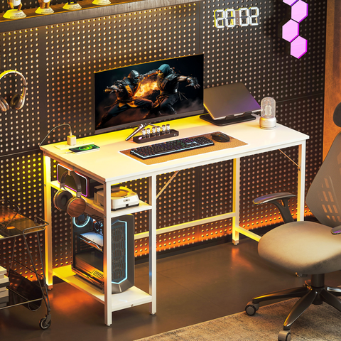 120 x 60 cm Home Office Desk Reversible Study Table for Bedroom White
