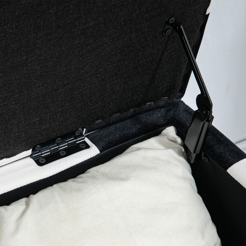 Velvet Storage Ottoman, Button-tufted Footstool Box 114 x 47 x 47cm