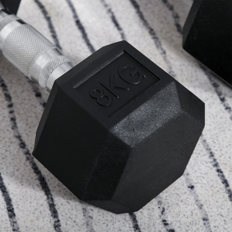 Hexagonal Dumbbells Kit Weight Lifting Exercise for Home Fitness 2x8kg HOMCOM