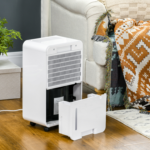 10L/Day Protable Quiet Air Dehumidifier with Purifier, Timer, 5 Modes