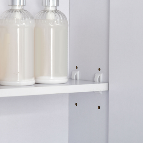 kleankin Wall Mount Medicine Cabinet with Mirror and Adjustable Shelf, White