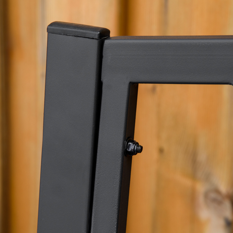 2-Seater Bench Solid Metal Loveseat Decorative Backrest Ergonomic Armrest