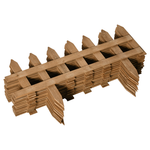 12-Pack Wooden Border Fences - Garden Fixed Picket Fence Set