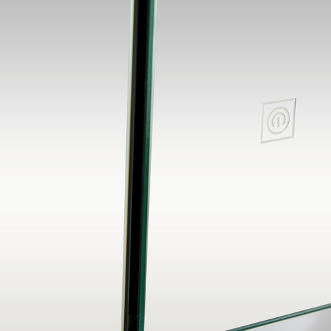 kleankin LED Bathroom Mirror Cabinet with Shelves Wall Mount High Gloss Black