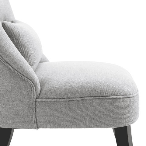 Fabric Single Sofa Dining Chair Upholstered W/ Pillow Solid Wood Leg Living Room