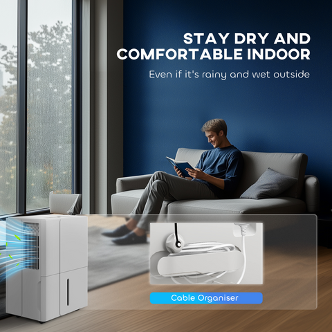 30L Dehumidifier with Filter, Auto Defrost, for Home Laundry Drying