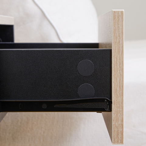 Modern Bedside Table Set of 2 with Drawer and Shelf