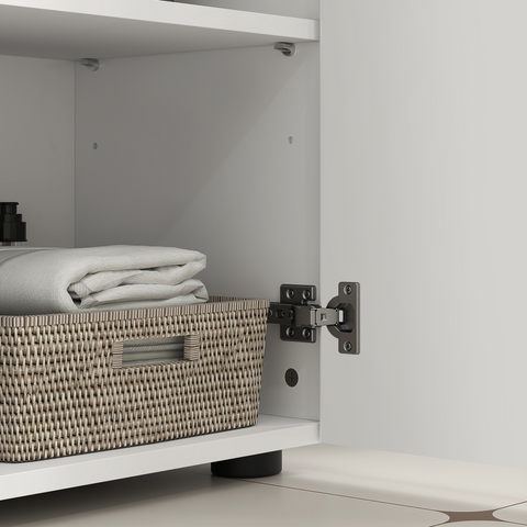 kleankin Bathroom Vanity Unit, Under Sink Cabinet with Shelf, White