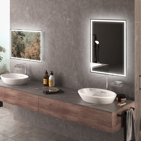 Illuminated Bathroom Mirror with LED Lights, 3 Colours, Defogging Film